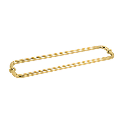 CRL Polished Brass 24" BM Series Back-to-Back Tubular Towel Bars With Metal Washers