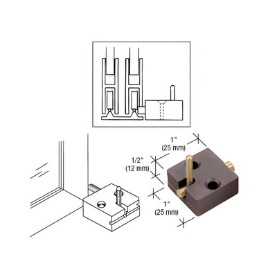 CRL Duranodic Bronze Low Profile Deck Catch for Pass-Thru Windows