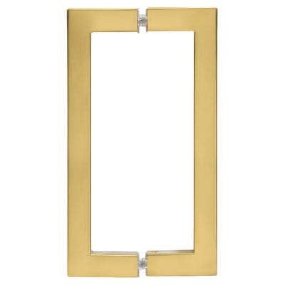 CRL Modern Gold 8" x 8" SQ Series Square Tubing Back-to-Back Pull Handles