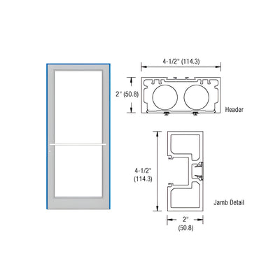 CRL-U.S. Aluminum Custom KYNAR® Paint 40" x 86" Series DF800 Tubular Center Hung Up and Over Frame Complete (1F)