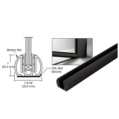 CRL Matte Black 241" Bottom Rail Only for the Aluminum Windscreen System
