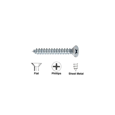 CRL 8 x 2-1/2" Flat Head Phillips Sheet Metal Screws