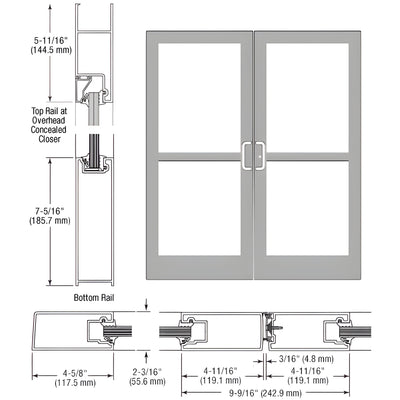 CRL-U.S. IG500 StormFront Clear-Anodized Pair Butt Hinge, Panic Ready