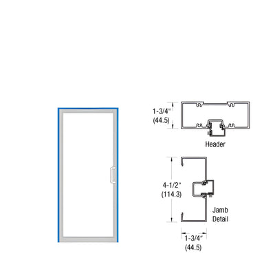 CRL-U.S. Aluminum Clear Anodized Open Back Up/Over Right Hand Frame for Single Door with 0P400 Offset Pivots with Concealed Panic