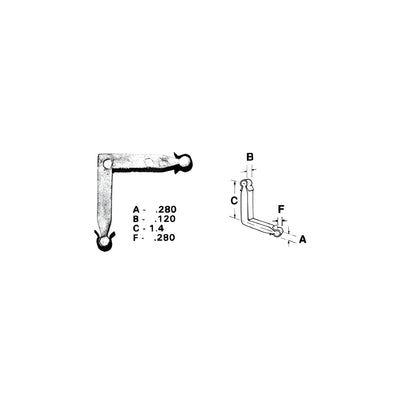 CRL Zinc Diecast Storm Window Corner Key- 1.4" Leg; .120" Width - 20/Pk