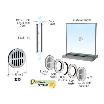 CRL Brushed Stainless Steel 5" Speak-Thru