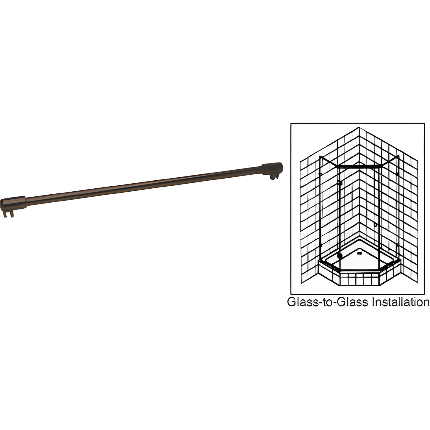 CRL 39 in Oil Rubbed Bronze Shower Support Bar for 3/8–1/2 in Glass