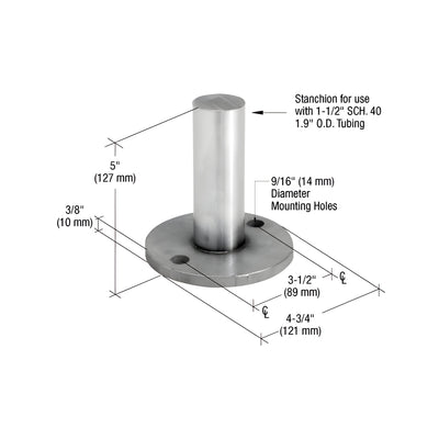 CRL P6 and P7 316 Stainless Steel Series Post Surface Mount Stanchion