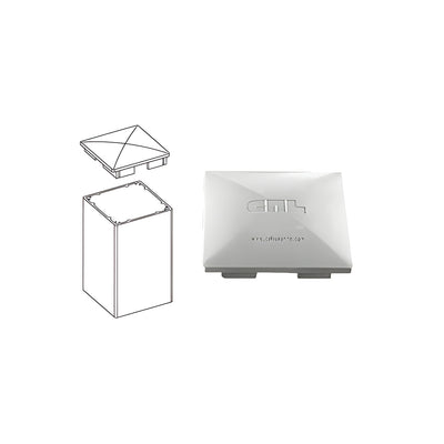 CRL Metallic Silver Standard 4" x 4" Post Cap