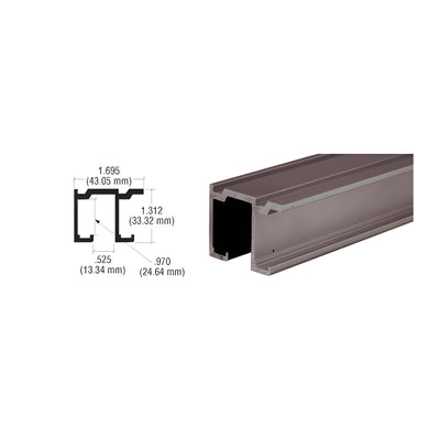 CRL Duranodic Bronze Anodized Double Overhead Track for Pass-Thru Windows