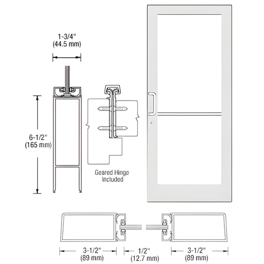 CRL-U.S. Aluminum KYNAR White Series 400 Medium-Stile Entry Door