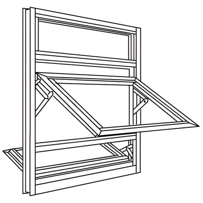 CRL-U.S. Aluminum White KYNAR® Paint 7200 Series Triple Stacked Window for 1" Glazing