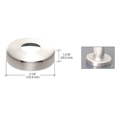 CRL Polished Stainless Base Flange Cover for 1-1/4" Schedule 40 Pipe Rail