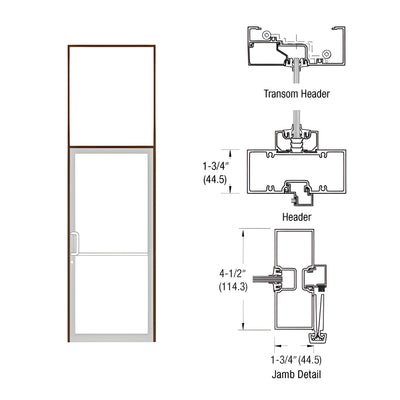 CRL-U.S. Aluminum Custom Sized Bronze Black Anodized Series 450 Tubular Gear Hinge Transom Frame Complete (1FT)