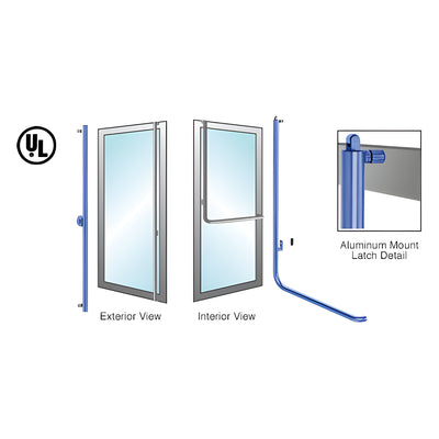CRL-Blumcraft® Painted Left Hand Reverse Aluminum Door Mount Keyed Access "F" Exterior, Top Securing Panic Handle