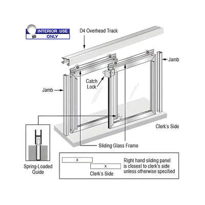 CRL Horizontal Sliding "Daisy" Pass-Thru Assembly With D4 Header & Jambs
