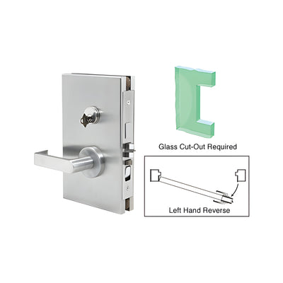 CRL Satin Anodized 6" x 10" LHR Center Lock With Deadlatch in Entrance Lock Function