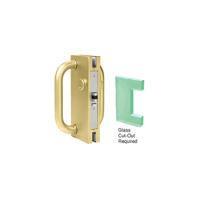 CRL Polished Brass 4" x 10" LH/RHR Center Lock with Deadlatch