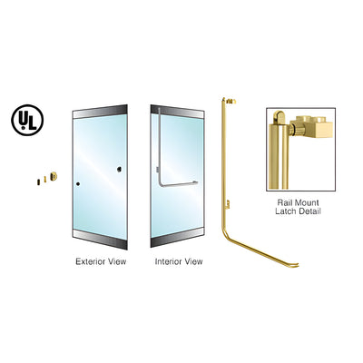 CRL-Blumcraft® Satin Brass Left Hand Reverse Rail Mount Keyed Access "Z" Exterior Top Securing Panic Handle