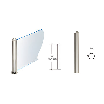 CRL Polished Stainless 18" Round PP09 Elegant Series Counter/Partition End Post