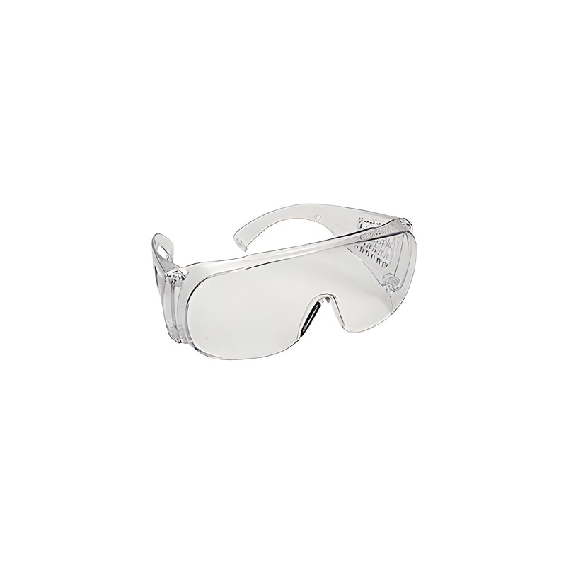 A pair of clear, lightweight visitor spectacles with side shields for eye protection.