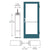 CRL-U.S. Aluminum Custom KYNAR® Paint Custom Single Series 400 Medium Stile Butt Hinged Entrance Door for Surface Mount Door Closer