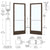 CRL-U.S. Aluminum Bronze Black Anodized Custom Pair Series 250 Narrow Stile Geared Hinged Entrance Doors for Overhead Concealed Door Closers