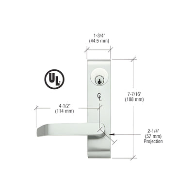 CRL Aluminum Jackson® 9500 Locking Flat Lever Outside Trim