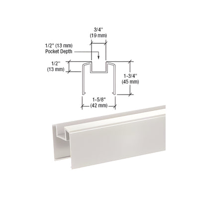 CRL Sky White 200, 300, 350, and 400 Series Bottom Rail for Glass 241" Long