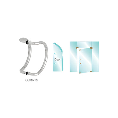 CRL Satin Anodized 10" Glass Mounted Curved Pull Handle