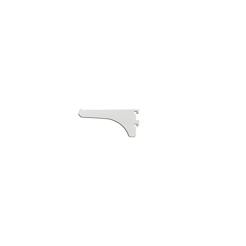 A side view of a 4-inch satin anodized aluminum bracket with a curved support design.