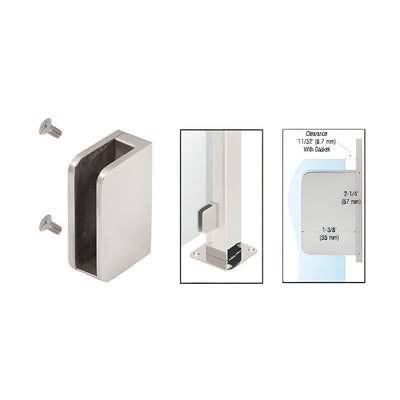 CRL Brushed Stainless 1/4" Closed Bottom Right Hand Flat Base Glass Clip
