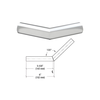 CRL Polished Stainless Steel 1-1/2" Schedule 40 - 135 Degree Corner