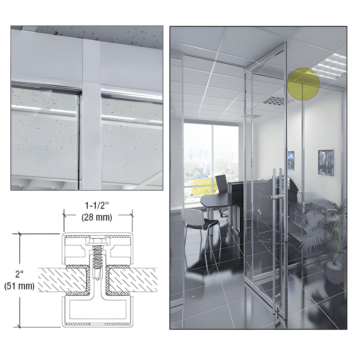 CRL-U.S. Aluminum Narrow Storefront Mullion Satin Anodized - Custom