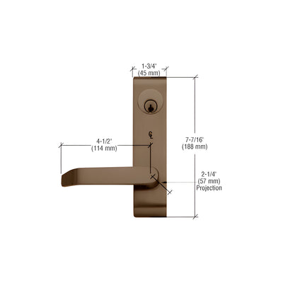 CRL Dark Bronze Jackson® 7500 Locking Flat Lever Outside Trim