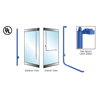CRL-Blumcraft® Powder Coat Paint Left Hand Reverse Rail Mount Keyed Access "LS" Exterior Top Secured Panic Handle