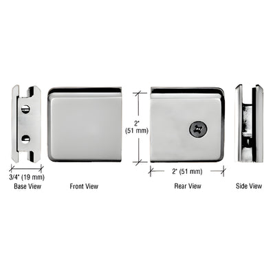 CRL Brushed Nickel Beveled Style Notch-in-Glass Fixed Panel U-Clamp