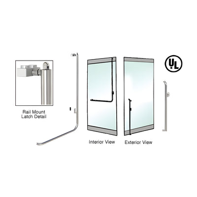 CRL-Blumcraft® Brushed Stainless Right Hand Reverse Rail Mount Keyed Access K-Exterior, Top Securing Panic Handle
