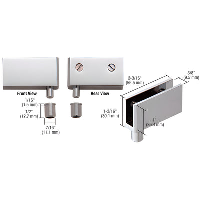 CRL Chrome Wide Glass Door Pivot Hinge