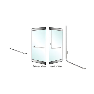 CRL-Blumcraft® Brushed Stainless Left Hand Reverse Rail Mount "A" Exterior Dummy Handle for 3/4" Glass