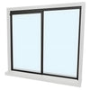 A closed CRL Florence pass-thru window assembly with Duranodic Bronze finish and clear tempered glass.