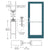 CRL-U.S. Aluminum Custom KYNAR® Paint Custom Single Series 400 Medium Stile Geared Hinge Entrance Door for Overhead Concealed Door Closer