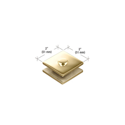 CRL Polished Brass 2" x 2" Square Mall Front Clamp