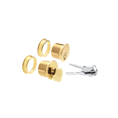 CRL Polished Brass Keyed Cylinder/Thumbturn Combo