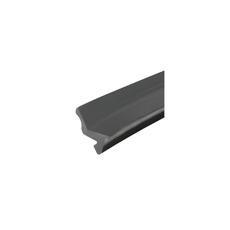 A close-up view of the gray 487 series vinyl glazing gasket showing its specific profile shape.