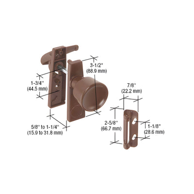 CRL Chocolate Brown Screen and Storm Door Tulip Knob Latch with 1-3/4" Screw Holes