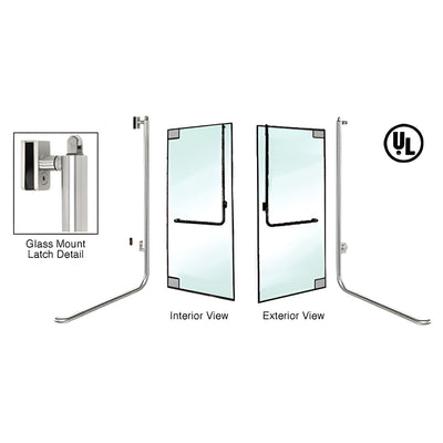 CRL-Blumcraft® Polished Stainless Right Hand Reverse Glass Mount Keyed Access "D" Exterior, Top Securing Panic Handle