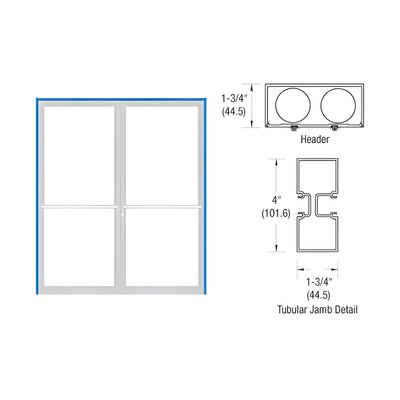 CRL-U.S. Aluminum Bronze Black Anodized 75-1/2" x 85-3/4" 400 Series Up and Over Double Door Frame for Center Hung OHCC