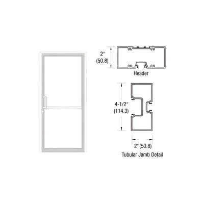 CRL-U.S. Aluminum White KYNAR® Paint Custom Size Series 451 Tubular Butt Hinge Up and Over Frame Complete (1F)