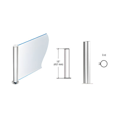 CRL Polished Stainless 18" Round PP08 Elegant Series Counter/Partition End Post